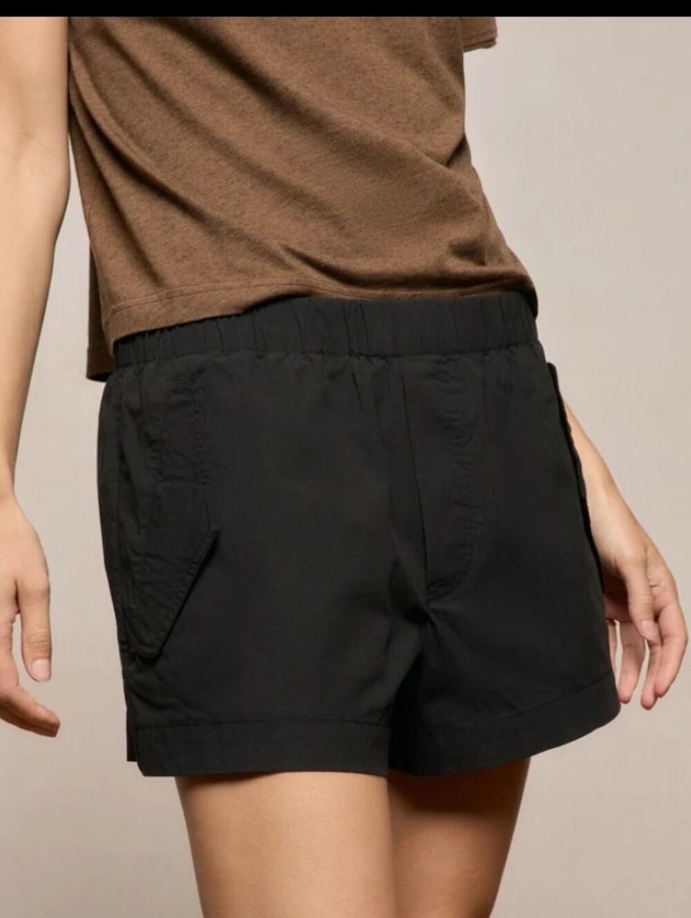 James Perse Stretch Poplin Surplus Short Size 0 Black